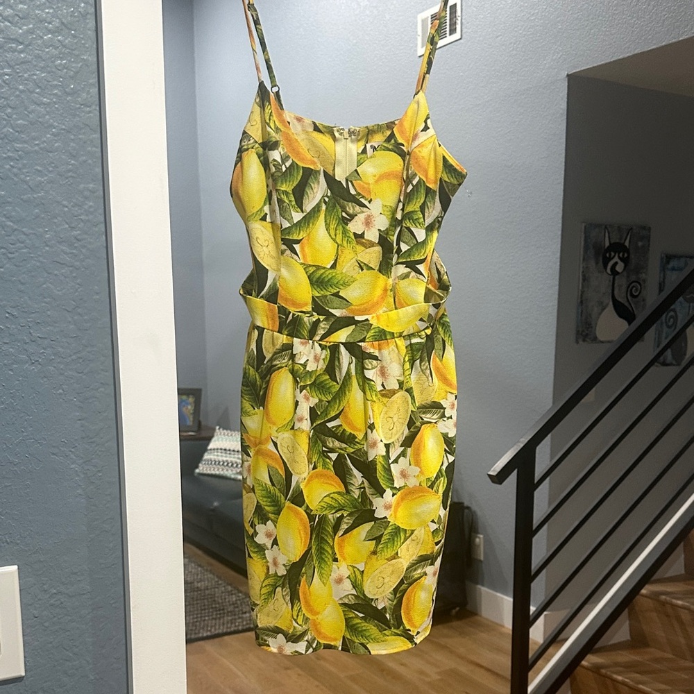 Show Me Your MuMu Yellow Lemon Midi Dress